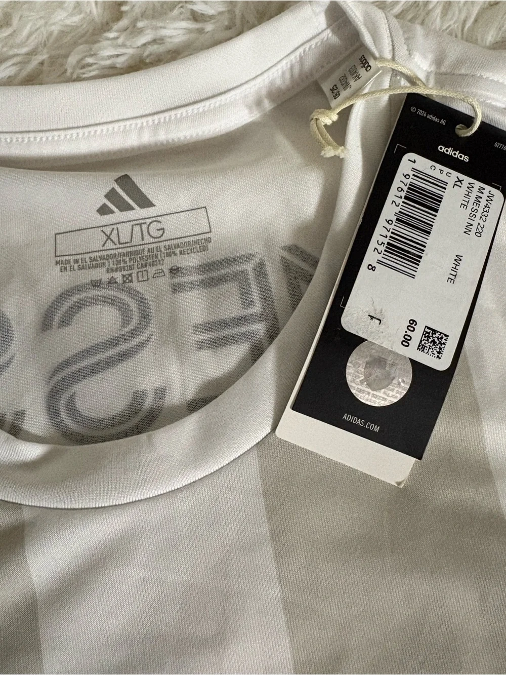 adidas White Inter Miami Men's Soccer Jersey with Black Accents